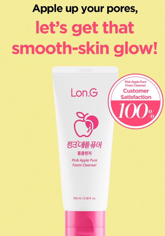 LON.G Pink Apple Pure Foam Cleanser